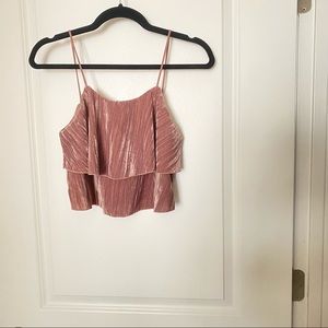 Zara Pink Velvet Crop Top